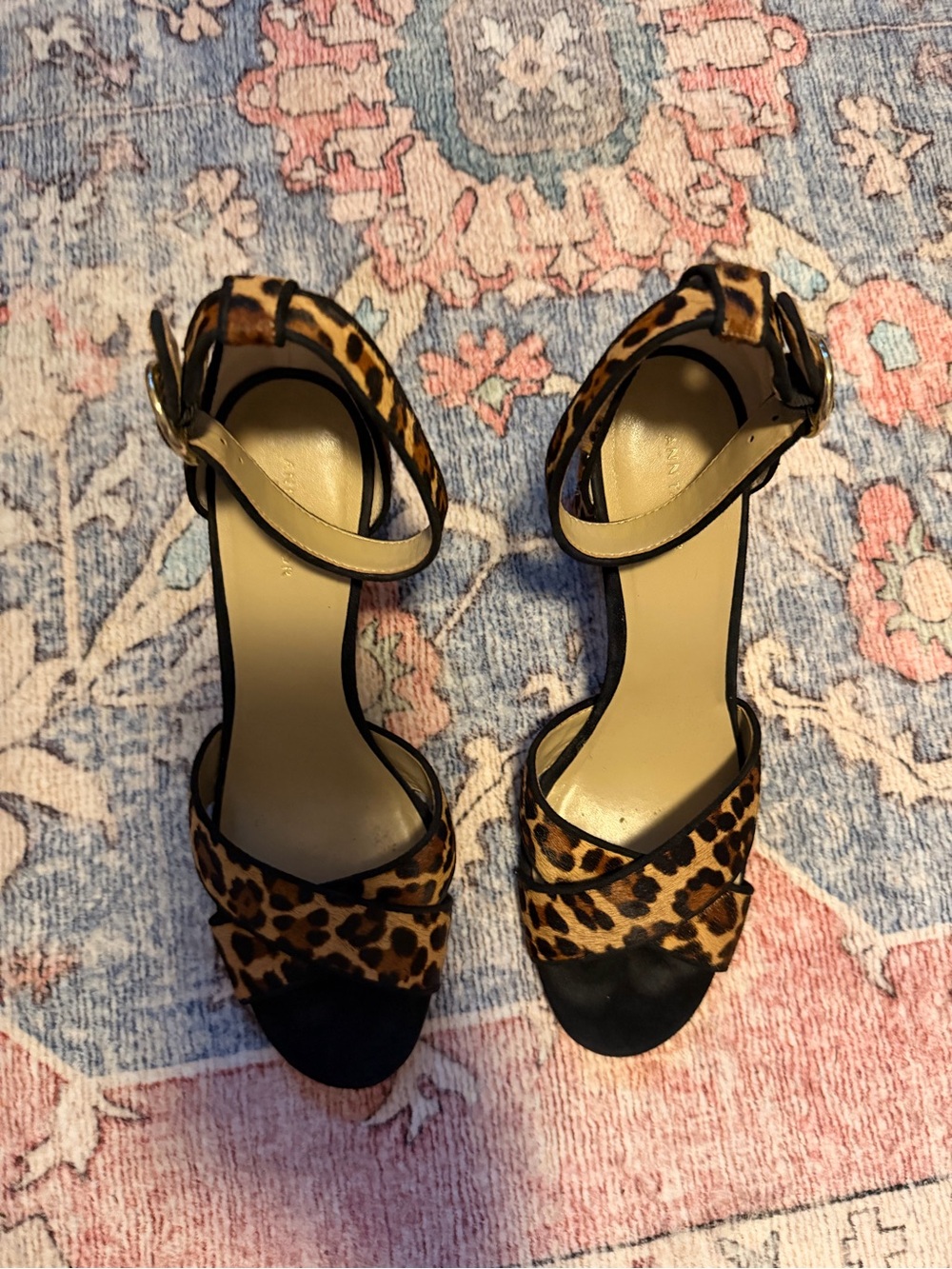 Ann Taylor Leopard Print Ankle-Strap Women's Sandals -size 9.5